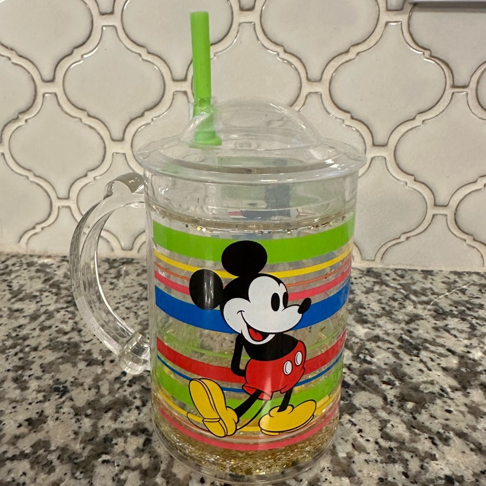 Disney Mickey Mouse Colorful Striped Mug with Lid